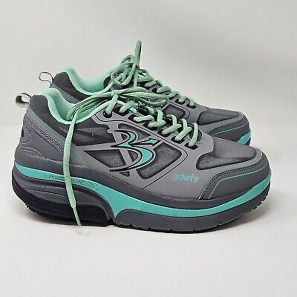 GDefy Gravity Defyer Womens Shoes Size 9 Comfort Fit Walking  Gray Green - Picture 1 of 10